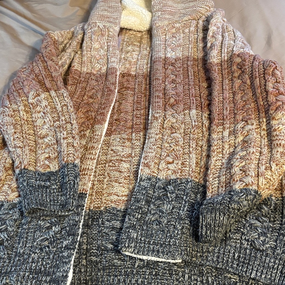 Cozy Multicolor Cable Knit Cardigan
